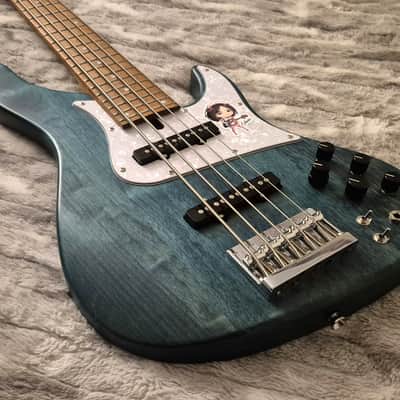 Bacchus Japan Tune-Up WL-524 H.J. FREAKS Signature - 24-Fret Jazz Bass - 5-String - Active / Passive - Natural Green image 3