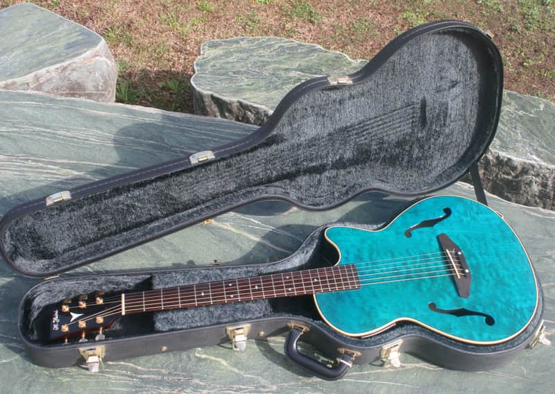 Yairi KYF-2 CTM Electric Acoustic Guitar Figured Maple Top with Fishman Presys Pickup System 2014 - Transparet Blue+Yairi Hard Case plus more extras image 1