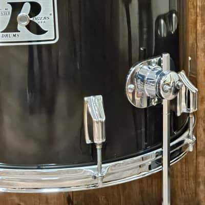 Vintage Rogers Big R 16x16 Floor Tom Black Wrap Late 1970s Granitone Interior USA Nice! image 4