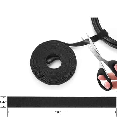 Kit 4 Cable Sleeve split with 41Self Adhesive Cable Clips Holder, 10pcs and 2 Roll Self Adhesive tie and 100 Fastening Cable Ties for TV Office Car Desk Home image 2