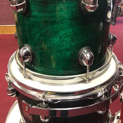 Premier Genista 1990's 9 pc drum kit Green Stain (Terraverdi Green) image 4