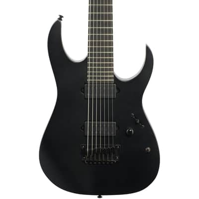 Ibanez RGIXL7 Iron Label 7-String Guitar w/ Dimarzio Pickups - Black Flat image 1