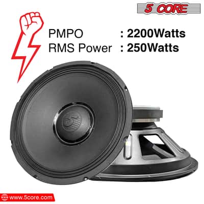 5 Core 15 inch Subwoofer with PA DJ Speaker 250W RMS, 2500W PMPO, 2.5" Voice Coil Bild 4