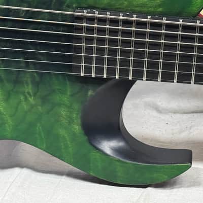 Deviant Guitars USA Custom Shop Truck Driver Shawn Signature Linchpin Baritone 7-string Guitar 2023 - Dark Verde Burst - *AS IS* image 5