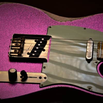 American Fender Custom Telecaster 2017 Magenta Sparkle Heavy Relic Lindy Fralins image 19