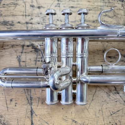 Vintage Bach Stradivarius Model 37 Silver Bb Trumpet with Original Case Just Serviced Late 1970's image 4