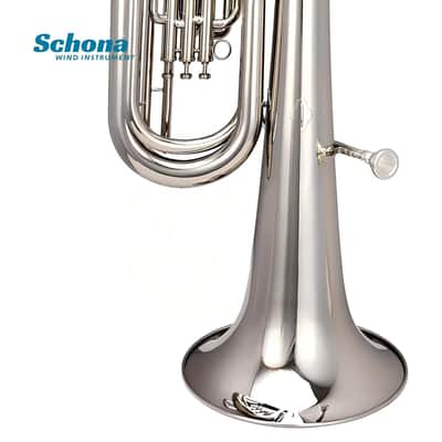 SCHONA BBS-31G/31N - Tuba in Bb with Three Vertical Keys Lacquer Gold/nickel - Plated Finish image 6