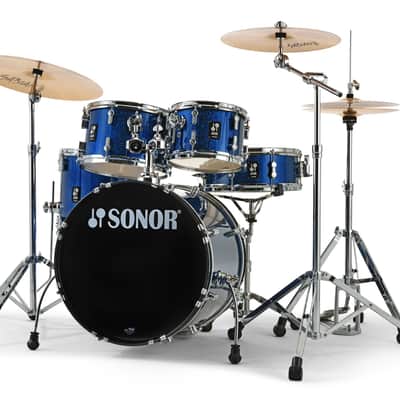Sonor AQX Studio Blue Ocean Sparkle 5pc Complete 20x16, 10x7, 12x8, 14x13, 14x5.5 | Drums & Hardware | Authorized Dealer image 3