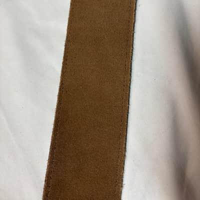 FENDER Suede Leather BROWN guitar STRAP - 2.5" wide - blem image 7