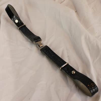 Black Leather Interlocking Back Strap  - Adjustable 13" to 9.25" (33cm to 23.50cm) image 2