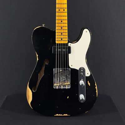 2023 Fender Custom Shop Limited Edition P90 Thinline Tele Relic in Aged Black image 3