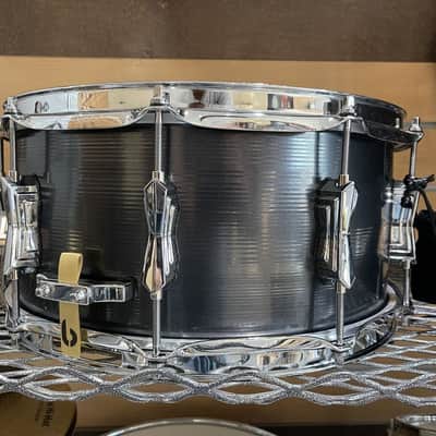 British Drum Company Talisman Nicko McBrain Signature 14x6.5" 10-Lug British Steel Snare Drum 2020 - Present - Grey image 4