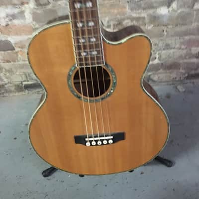 Ltd Xtone Natural Wood Acoustic Bass Guitar image 1