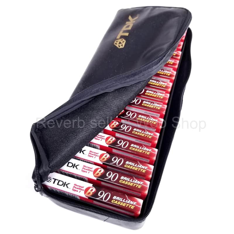 Lot of 15 TDK B-90 Type 1 Audio Cassette Tapes, New in Soft Storage Carry Case image 1
