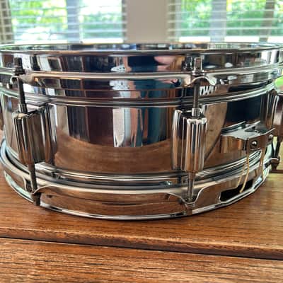 Vintage ROGERS 5"X14" Dyna-Sonic Snare Drum 1969-75 COB (Chrome over Brass) Fullerton image 5