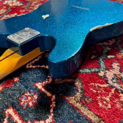 Fender Custom Shop Double Esquire Relic LTD 2015 Aged Sparkle Blue image 13