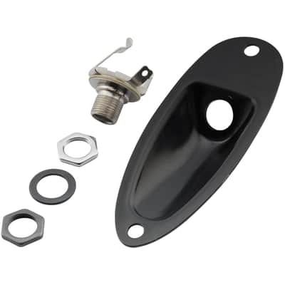 Boat Cup Jack Plate Ferrule For Strat Style Guitar, Black image 4