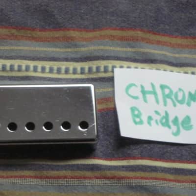 used (light medium relic'd) genuine Gibson PRPC-015 Chrome Bridge Humbucker Cover - BRIDGE pole spacing: 52mm -- 2 and 1/16 inch image 6