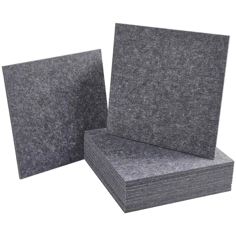 12-Pack Self-Adhesive Acoustic Panels Sound Proof Padding, Studio Acoustic Treatment Foam, Soundproofing Square Acoustical Wall Panel, Sound Absorbing Dampening Panel (12"X12", Dark Grey) image 1