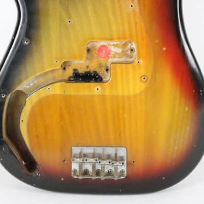 1977 Vintage Fender Precision Bass Lefty Sunburst Ash BODY Left-Handed 1970s USA PBass w/Original Bridge image 3