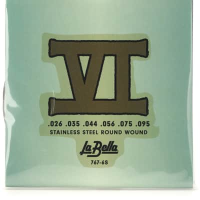 La Bella 767-6S Stainless Roundwound Bass VI Strings - .026-.095 image 1