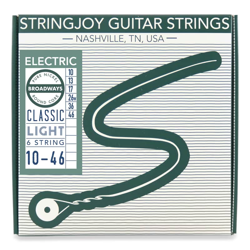 Stringjoy Broadways Pure Nickel Electric Guitar Strings - Classic Light (.10 - .46) image 1