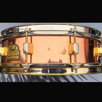 Pearl MS1440 14x4" Marvin "Smitty" Smith Signature Copper Snare Drum with Gold Hardware 2000s - Copper image 3
