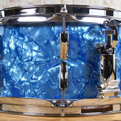 Click Custom 10ply Maple 6x12 Snare Drum Light Blue Pearl image 2