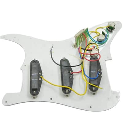 White Left Hand Guitar Loaded Prewired Strat Style Pickguard image 2