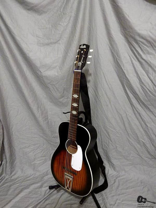 Harmony Stella Parlor Guitar (1960s, Sunburst w/ Faux Flame) | Reverb