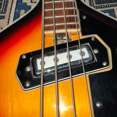 1970s Ventura Violin Bass Japan Sunburst FujiGen Teisco MIJ Hollow Body image 14