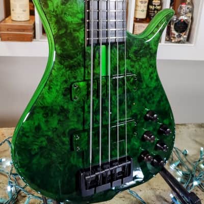 F Bass BN5 Burled Maple Top with Matching Headstock, Transparent Fade Green Gloss! image 3