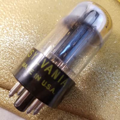 Sylvania 6SN7GTA tNOS AT1000 TESTED Vacuum Tube T8 Chrome top angled T plate 6SN7GTB dual triode 1954-1959 image 7