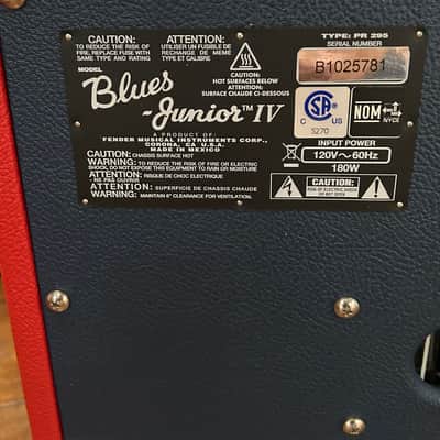 Fender Limited Edition Blues Junior IV, Eminence Cannabis Rex, Color Trio: Red, White, Blue image 5