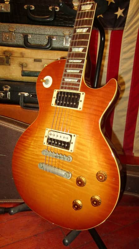 1996 Burny Les Paul Standard Sunburst Flame Top | Reverb