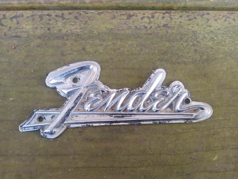 Vintage 1960's Fender Blackface Amplifier Tail Metal Logo Badge! Original Super Reverb, Princeton Part! image 1