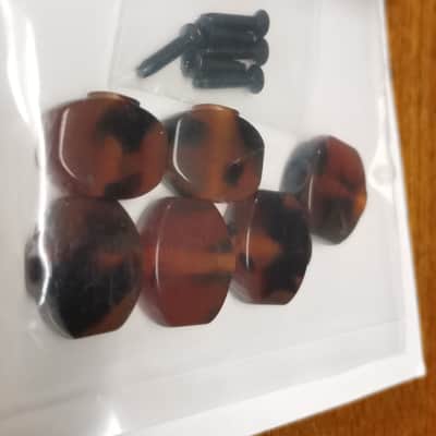 Small tortoise buttons for GOTOH tuning machines: tortoiseshell, made in Germany, Schaller-style buttons image 1