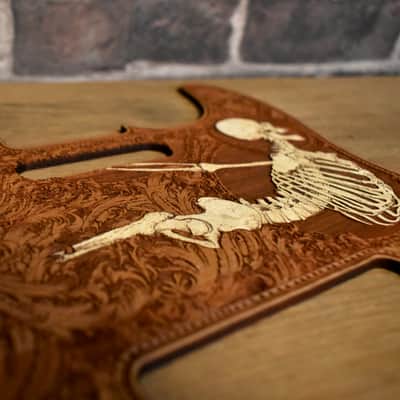 Handcrafted Cherrywood Pickguard for Fender Telecaster – Laser-Engraved Unique Design image 3