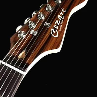 EXOTIC TOP SEMI HOLLOW STRAT STYLE 6 STRING ELECTRIC GUITAR NATURAL image 5