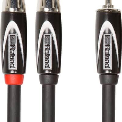 Roland RCC-10-352R Black Series 1/8" TRS Plug to Two RCA Interconnect Y-Cable (10')