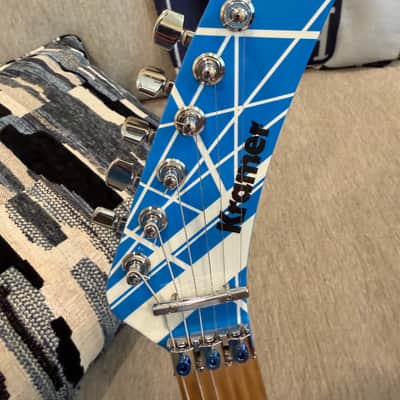 Kramer Gibson USA Music Yo 1984/5150 2006 Blue stripes Frankenstein custom “EVH” image 4