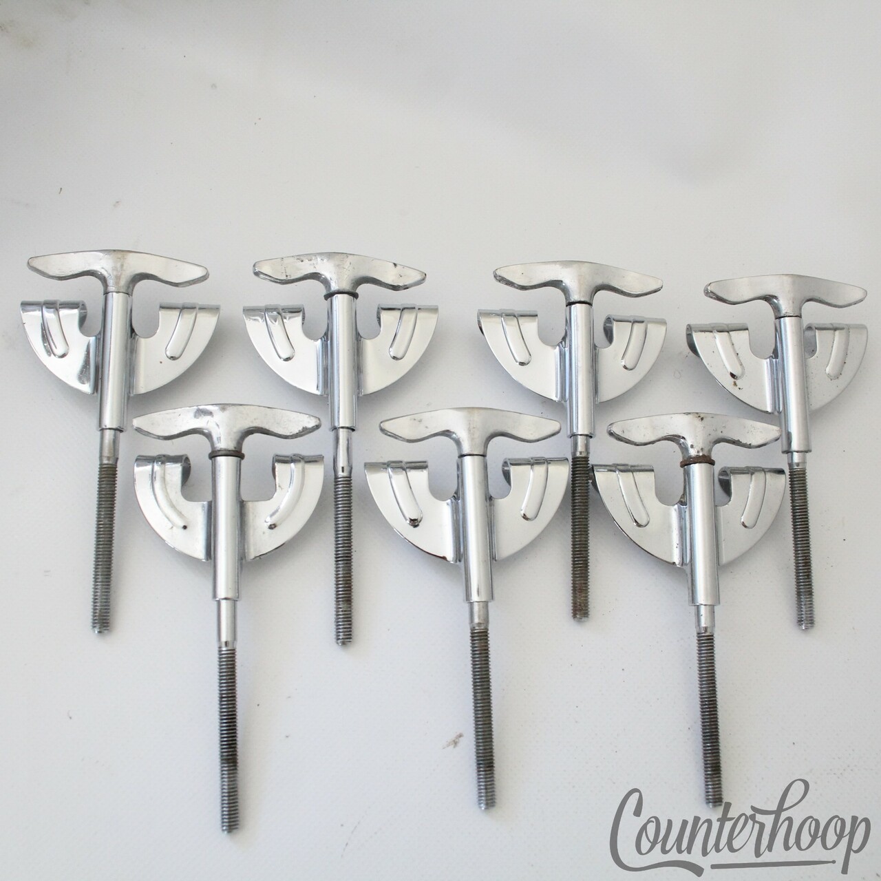 Pearl 7x Bow-Tie 4"Bass Drum Tension T-Rods+Claws Metric Japan Vintage 70s Copy — main photograph