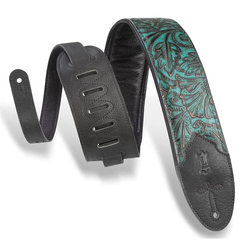 Levy's M4WP 3" Embossed Leather Guitar Strap image 3