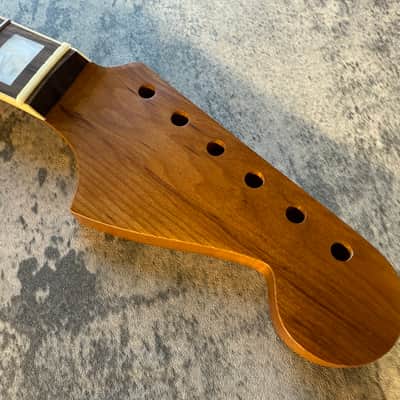 BMC Guitar Neck Jazzmaster® Strat® Stratocaster® 21 Fret Roasted Maple MOP Block Inlays Bound With Rosewood Fingerboard Nitro Lacquer 2026 - 9.5 Radius.  [JM101] image 2