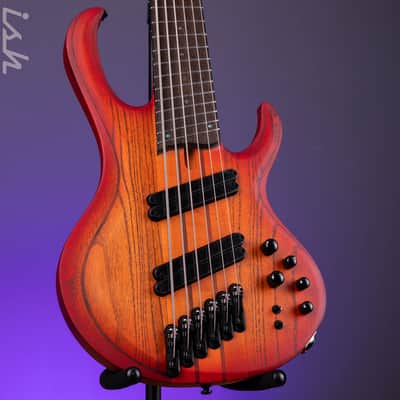 Ibanez BTB866MS 6-String Bass Workshop Brown Topaz Burst Flat image 1