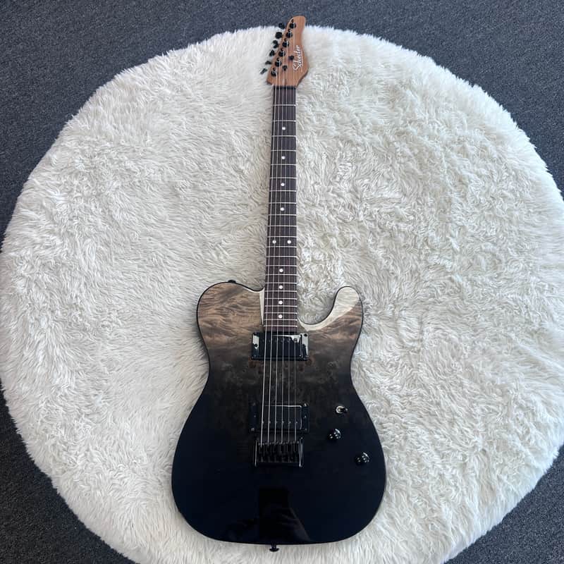 Schecter PT Standard 2024 - Present - Black Fade Burst Burl image 1