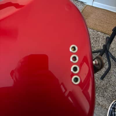Fender American Series Precision Bass with Maple Fretboard 2002 - 2006 Chrome Red image 9