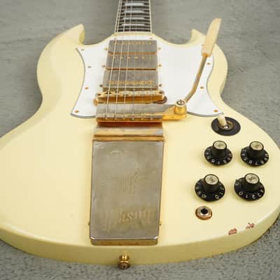 2020 Gibson Jimi Hendrix '67 SG Custom, Aged Polaris White image 9
