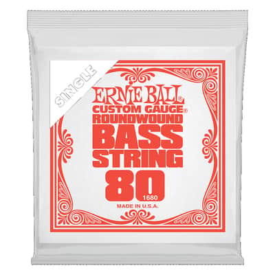Ernie Ball Single Nickel Wound Electric Bass String .080" image 1
