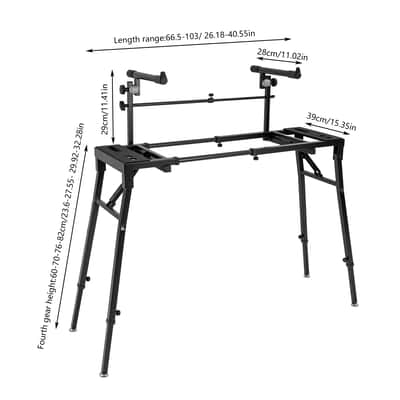 2-Tier Keyboard Stand – Adjustable DJ Workstation & Piano Synth Stand (330 lb Capacity) image 2